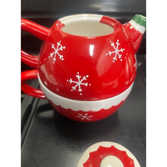 Gooseberry Patch Christmas Santa Teapot and Cup - Picture 7 of 9